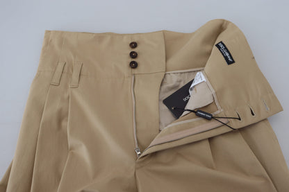 Dolce &amp; Gabbana – Karottenhose aus brauner Baumwolle mit hoher Taille