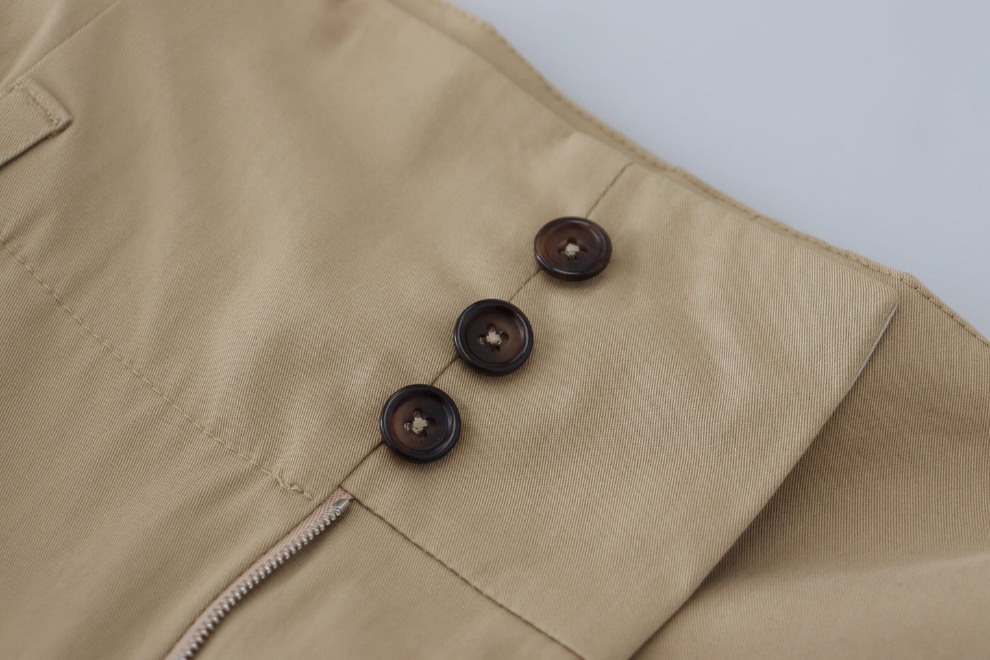 Dolce &amp; Gabbana – Karottenhose aus brauner Baumwolle mit hoher Taille