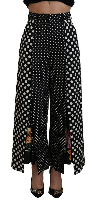 Dolce &amp; Gabbana – Mehrfarbige Hose mit Tupfenmuster und hoher Taille