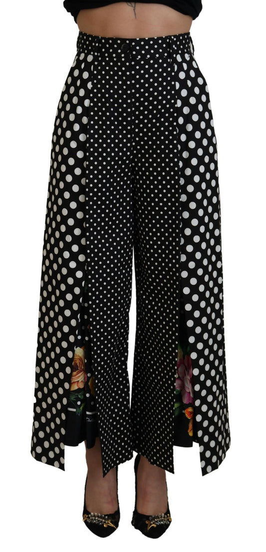Dolce &amp; Gabbana – Mehrfarbige Hose mit Tupfenmuster und hoher Taille