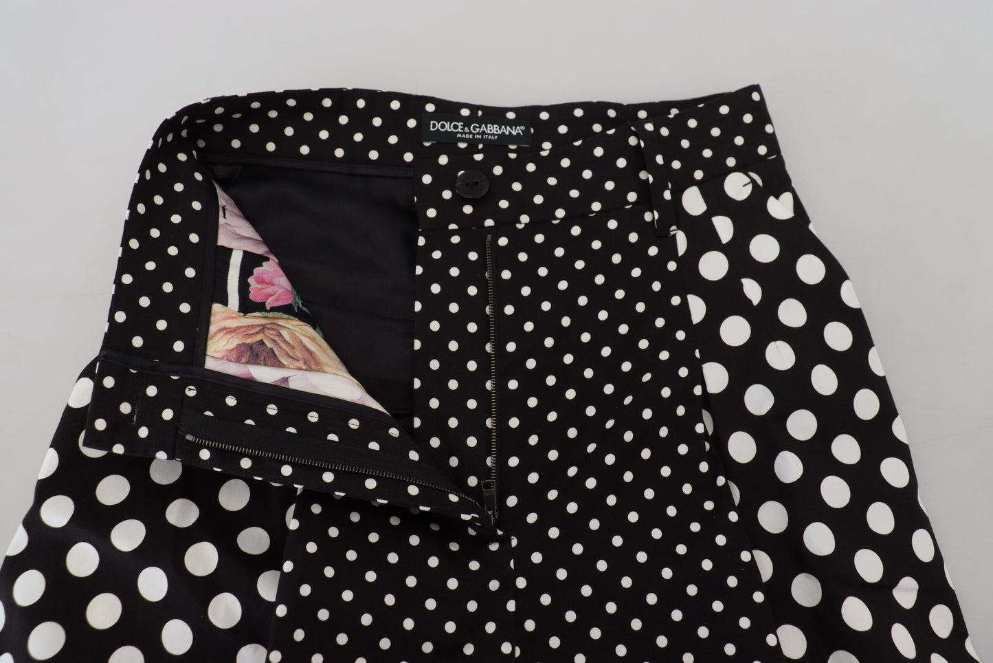 Dolce &amp; Gabbana – Mehrfarbige Hose mit Tupfenmuster und hoher Taille