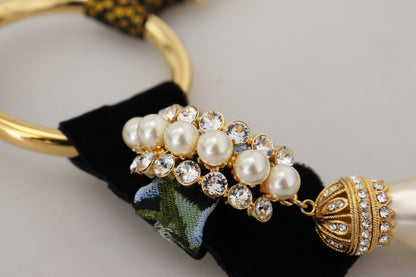 Dolce &amp; Gabbana – Statement-Halskette „Sicily“ aus goldenem Messing mit Kristallen