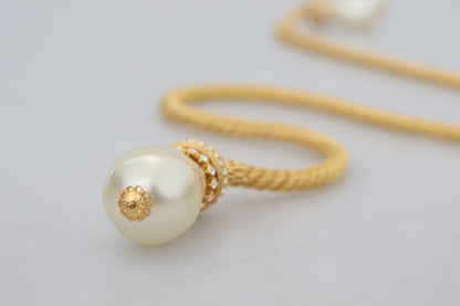 Dolce &amp; Gabbana – Statement-Halskette „Sicily“ aus goldenem Messing mit Kristallen