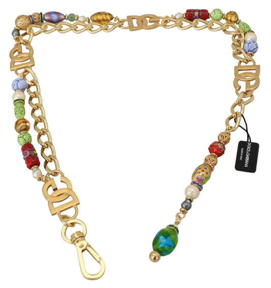 Dolce &amp; Gabbana – Goldfarbener Taillenkettengürtel mit DG-Logo für Damen