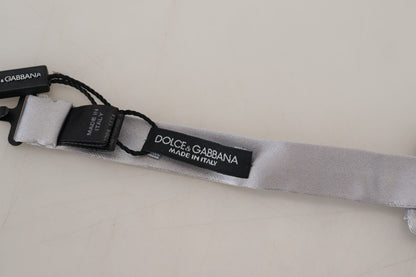 Dolce &amp; Gabbana Graue Seiden-Papillon-Fliege für Herren mit verstellbarem Hals