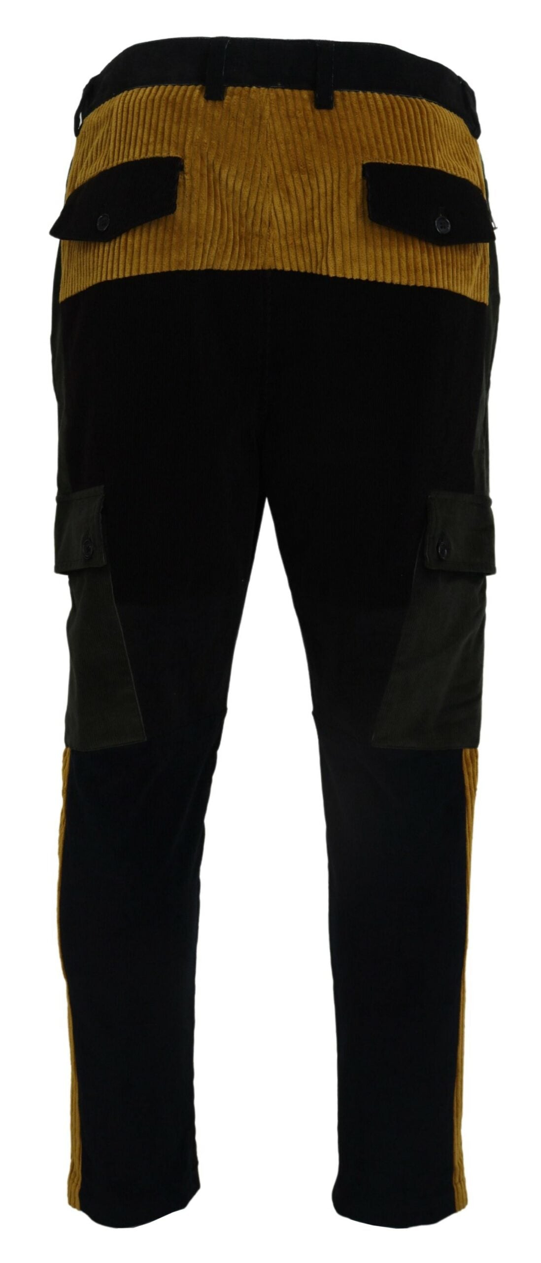Dolce &amp; Gabbana Schwarz Gelb Baumwolle Herren Hosen