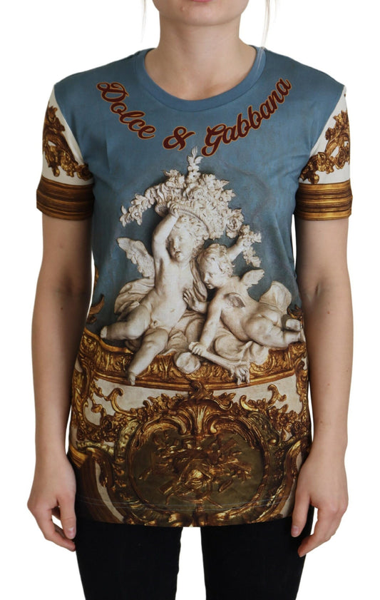 Dolce &amp; Gabbana, mehrfarbiges Hemdoberteil mit DG-Logo und Engel-Print