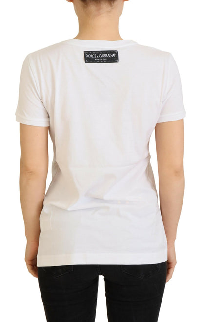 Dolce &amp; Gabbana T-Shirt Top Weiß Strukturiert Kurzarm