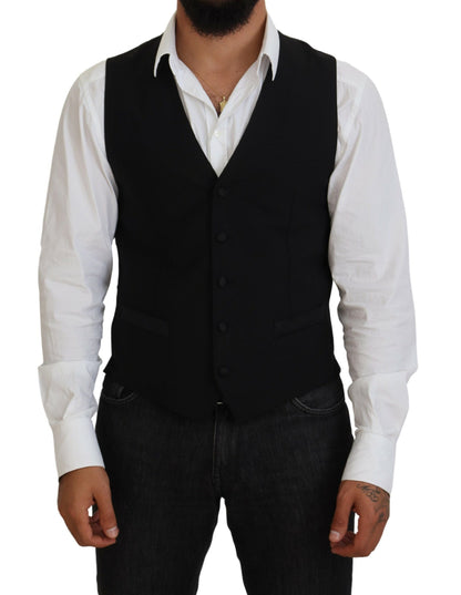 Dolce &amp; Gabbana – Schwarze Weste aus Schurwolle