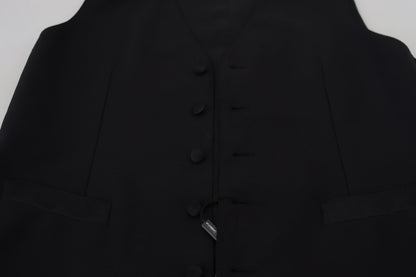 Dolce &amp; Gabbana – Schwarze Weste aus Schurwolle