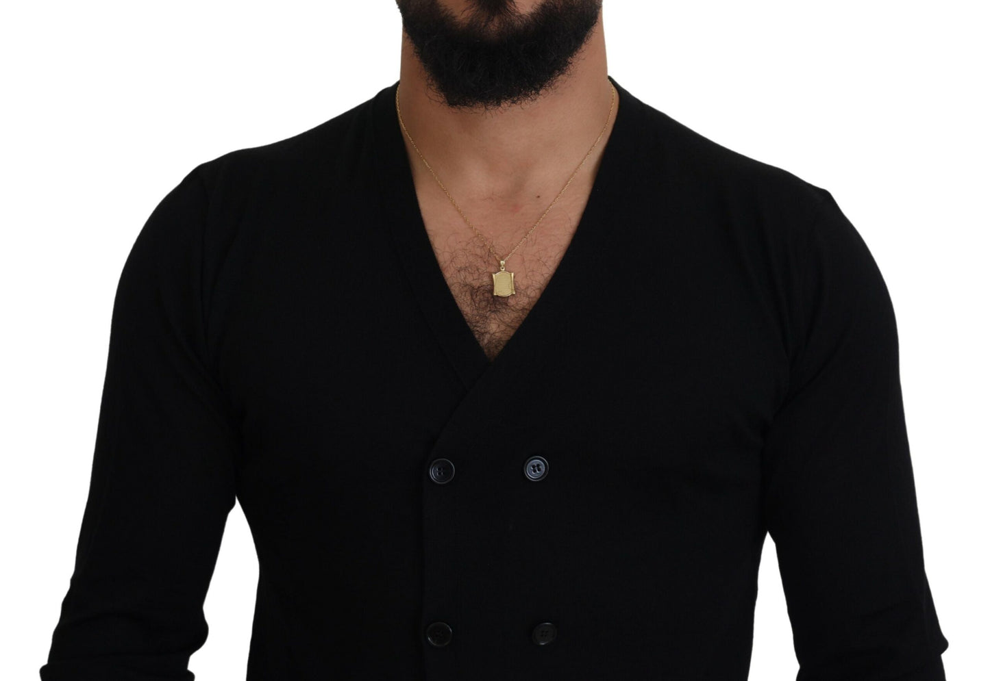 Dolce &amp; Gabbana – Schwarzer Cardigan aus Kaschmir mit Knopfleiste