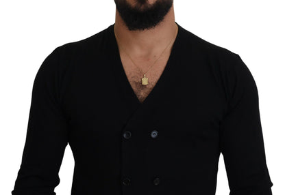 Dolce &amp; Gabbana – Schwarzer Cardigan aus Kaschmir mit Knopfleiste