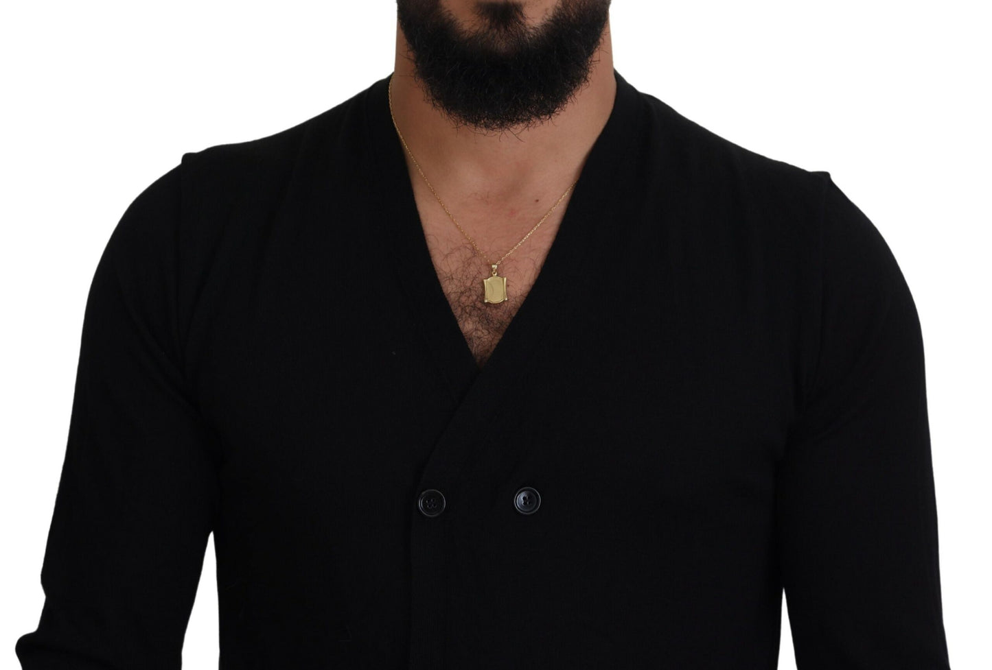 Dolce &amp; Gabbana – Schwarzer Cardigan aus Kaschmir mit Knopfleiste