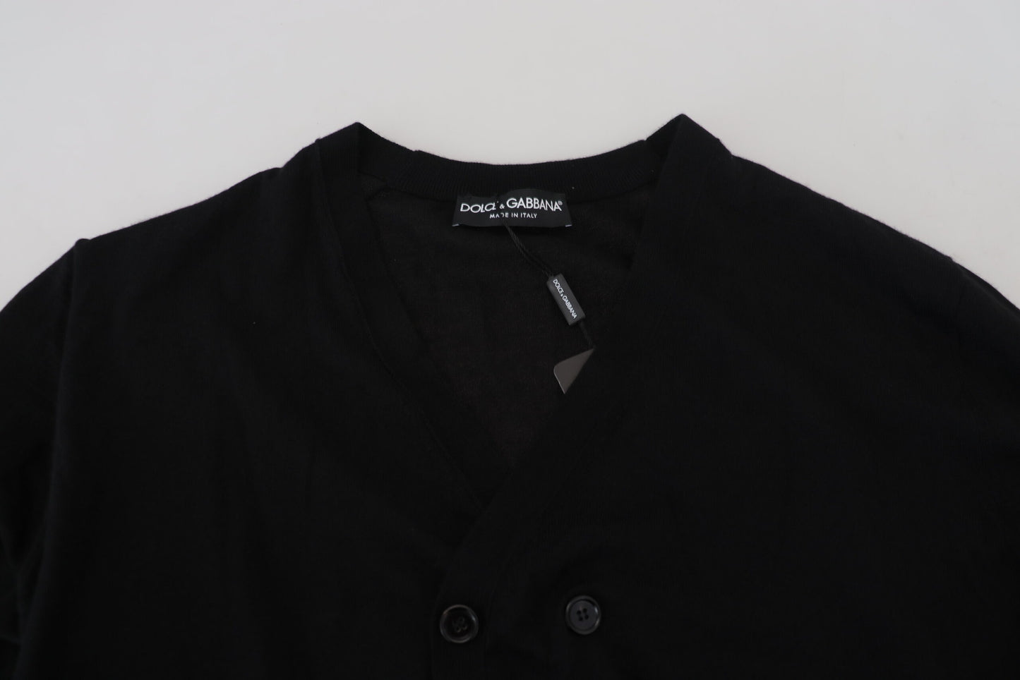 Dolce &amp; Gabbana – Schwarzer Cardigan aus Kaschmir mit Knopfleiste