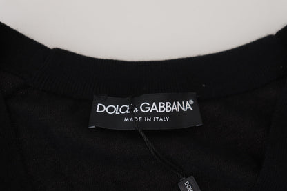 Dolce &amp; Gabbana – Schwarzer Cardigan aus Kaschmir mit Knopfleiste