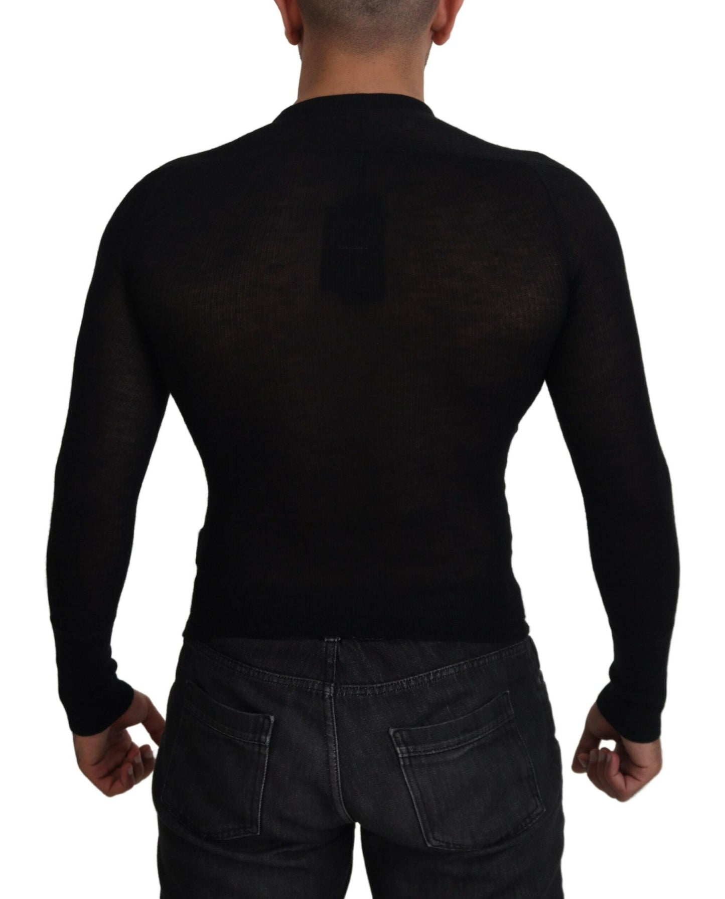 Dolce &amp; Gabbana – Schwarzer Kaschmirpullover mit Knöpfen