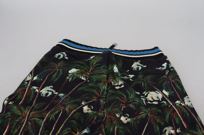 Dolce &amp; Gabbana – Schwarze Freizeitshorts aus Baumwolle mit Vulkan-Print