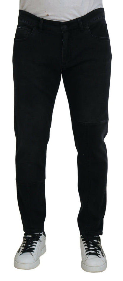 Dolce &amp; Gabbana – Schwarze Skinny-Jeans mit Engel-Stickerei