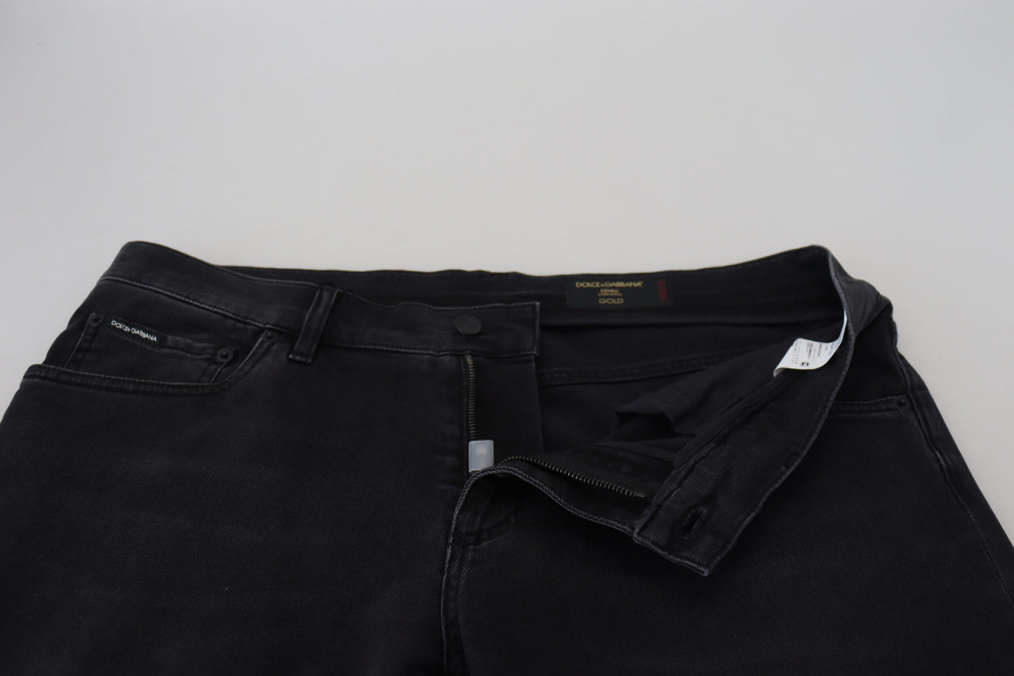 Dolce &amp; Gabbana – Schwarze Skinny-Jeans mit Engel-Stickerei
