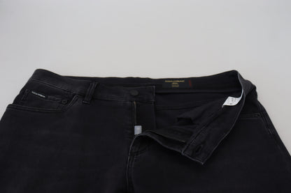 Dolce &amp; Gabbana – Schwarze Skinny-Jeans mit Engel-Stickerei