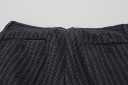 Dolce &amp; Gabbana – Dunkelgrau gestreifte Chino-Anzughose