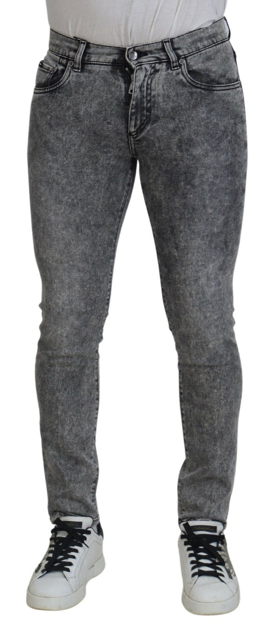 Dolce &amp; Gabbana Graue Slim Fit-Jeans aus gewaschener Baumwolle für Herren