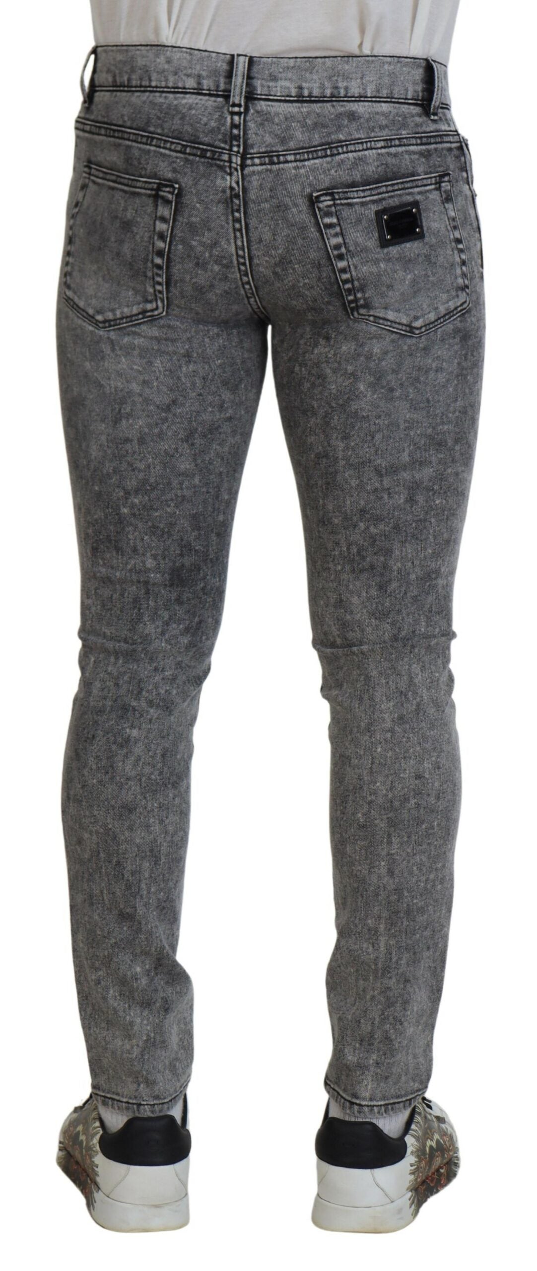 Dolce &amp; Gabbana Graue Slim Fit-Jeans aus gewaschener Baumwolle für Herren
