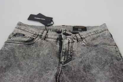 Dolce &amp; Gabbana Graue Slim Fit-Jeans aus gewaschener Baumwolle für Herren