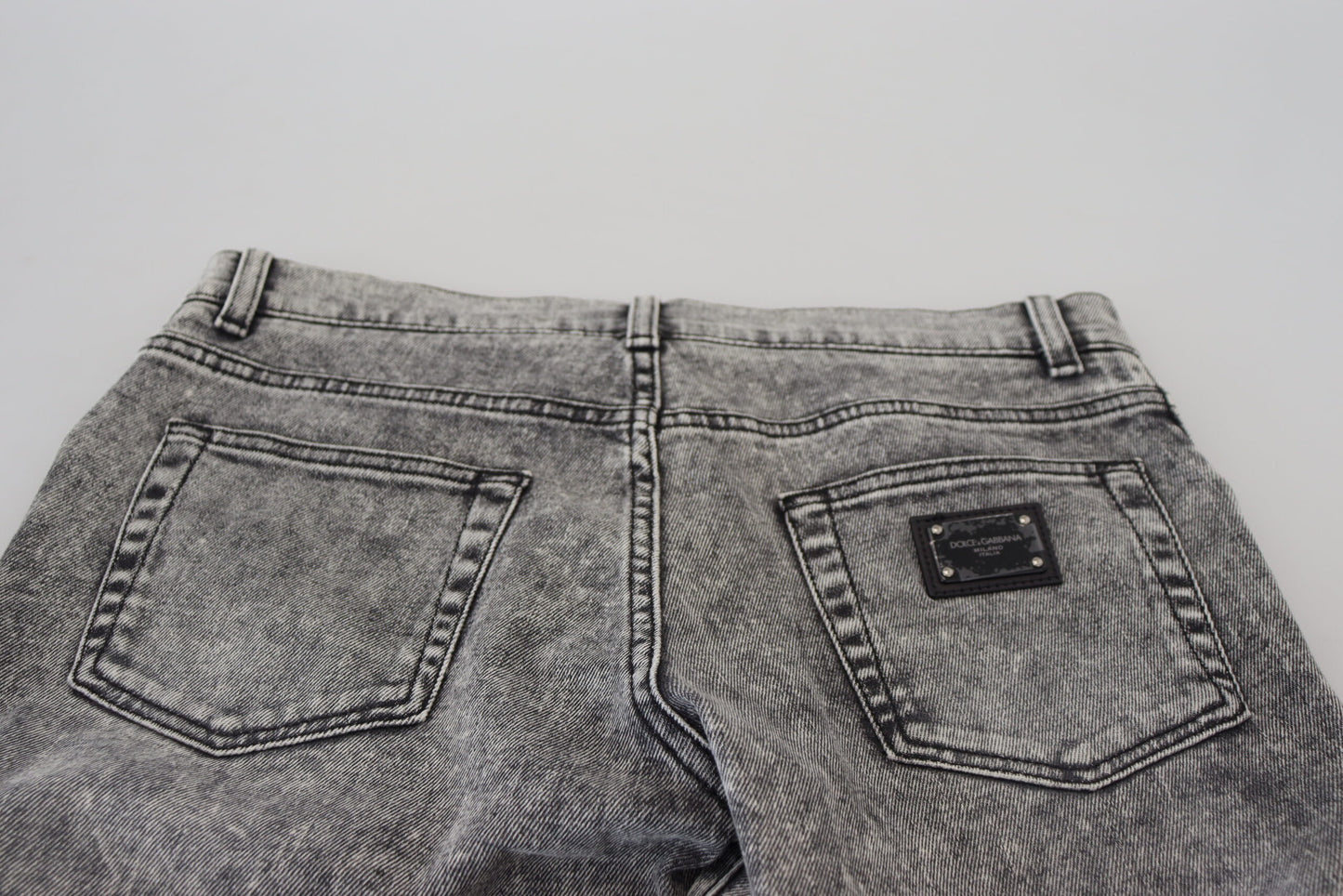 Dolce &amp; Gabbana Graue Slim Fit-Jeans aus gewaschener Baumwolle für Herren