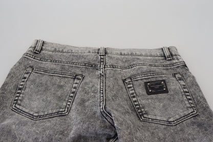 Dolce &amp; Gabbana Graue Slim Fit-Jeans aus gewaschener Baumwolle für Herren