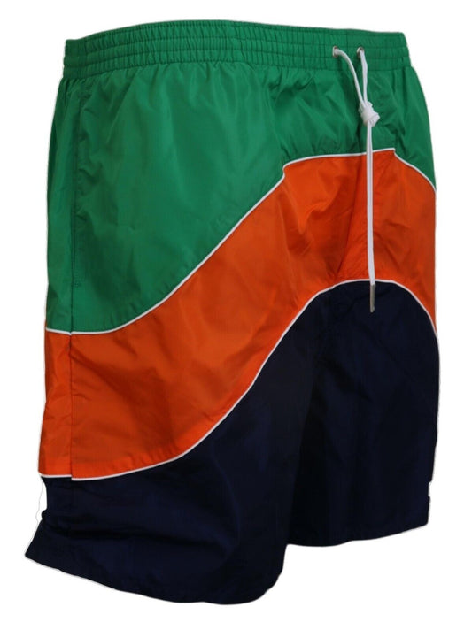 Dsquared² Multicolor Logo Print Men Beachwear Swimwear Shorts