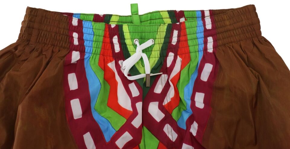 Dsquared² Multicolor Printed Men Beachwear Swimwear Shorts