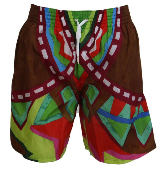 Dsquared² Multicolor Printed Men Beachwear Swimwear Shorts