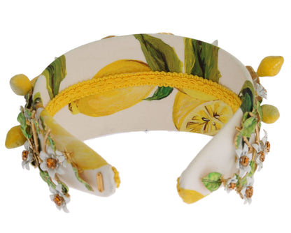 Dolce &amp; Gabbana Gelbe Zitronen Sizilien Kristall Diadem Tiara Stirnband