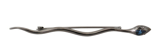 Dolce &amp; Gabbana Silber Messing Kristall Spilla Serpente Brosche Pin