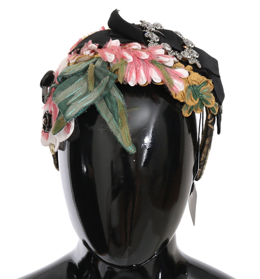 Dolce &amp; Gabbana – Mehrfarbiges Tiara-Haarband mit floralem Kristall-Schleifendiadem