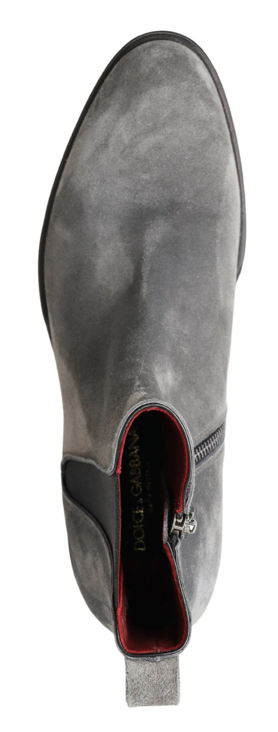 Dolce &amp; Gabbana Grau Leder Herren Stiefeletten Schuhe