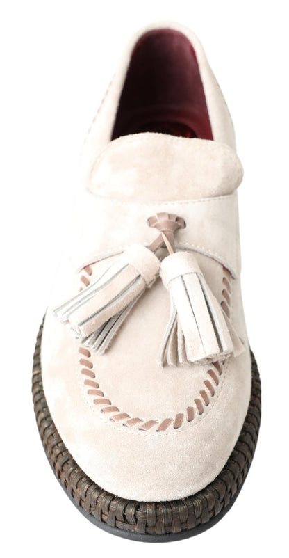 Dolce &amp; Gabbana Elfenbeinfarbene Espadrilles aus Wildleder für Herren
