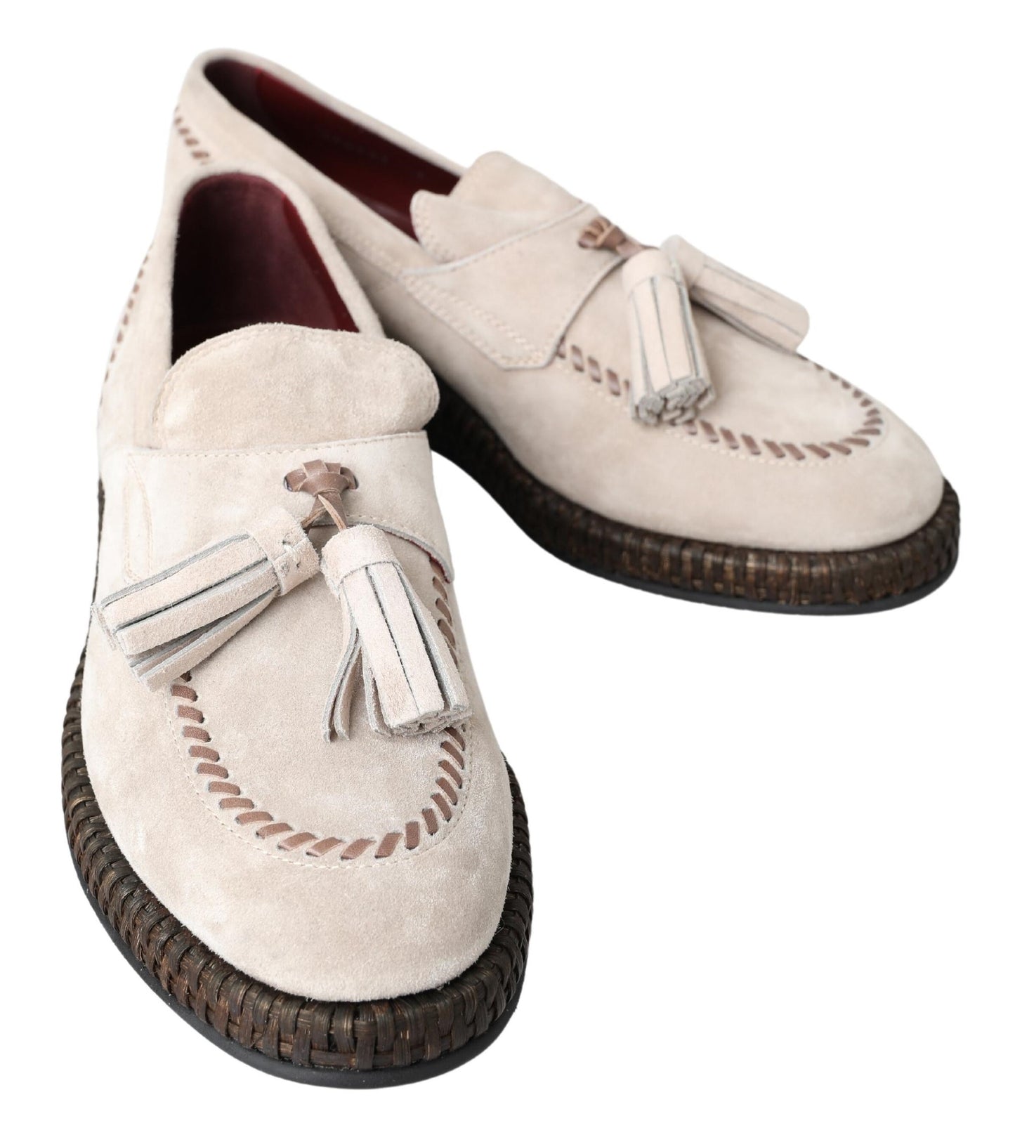 Dolce &amp; Gabbana Elfenbeinfarbene Espadrilles aus Wildleder für Herren