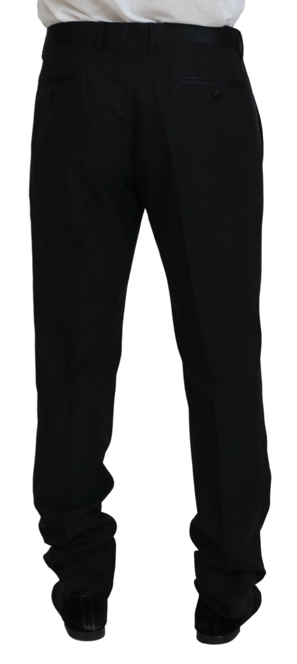 Dolce &amp; Gabbana Schwarze Hose aus Wollseide