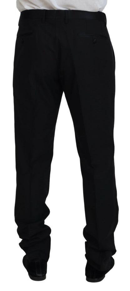 Dolce &amp; Gabbana Schwarze Hose aus Wollseide