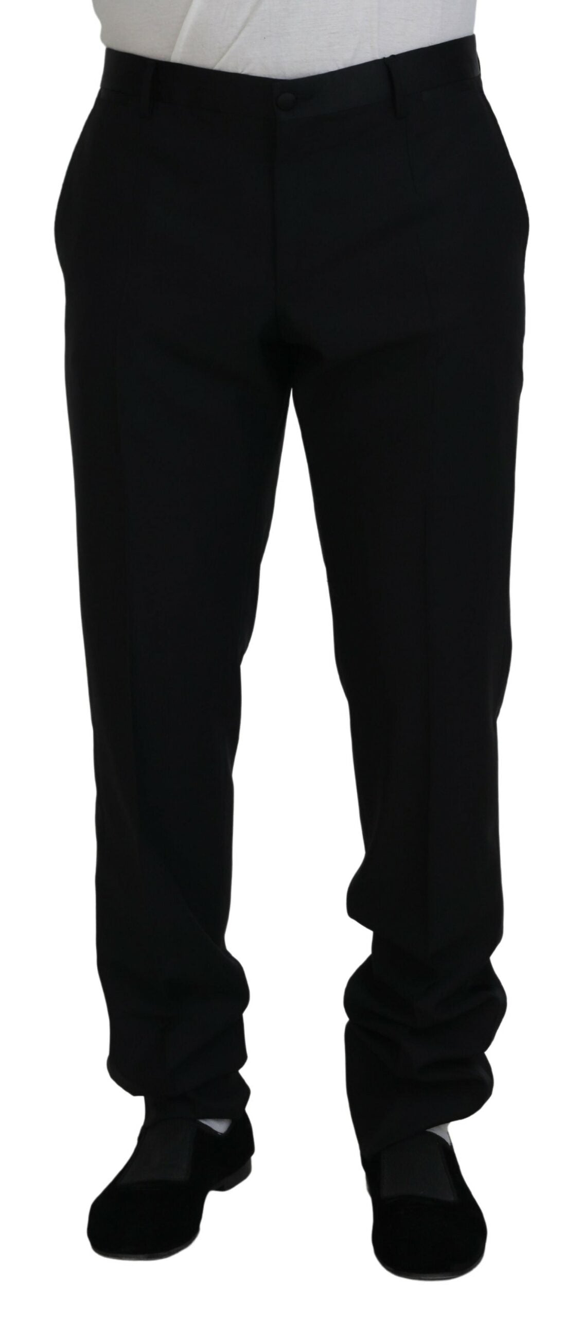 Dolce &amp; Gabbana Schwarze Hose aus Wollseide