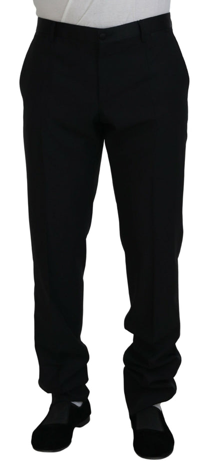 Dolce &amp; Gabbana Schwarze Hose aus Wollseide