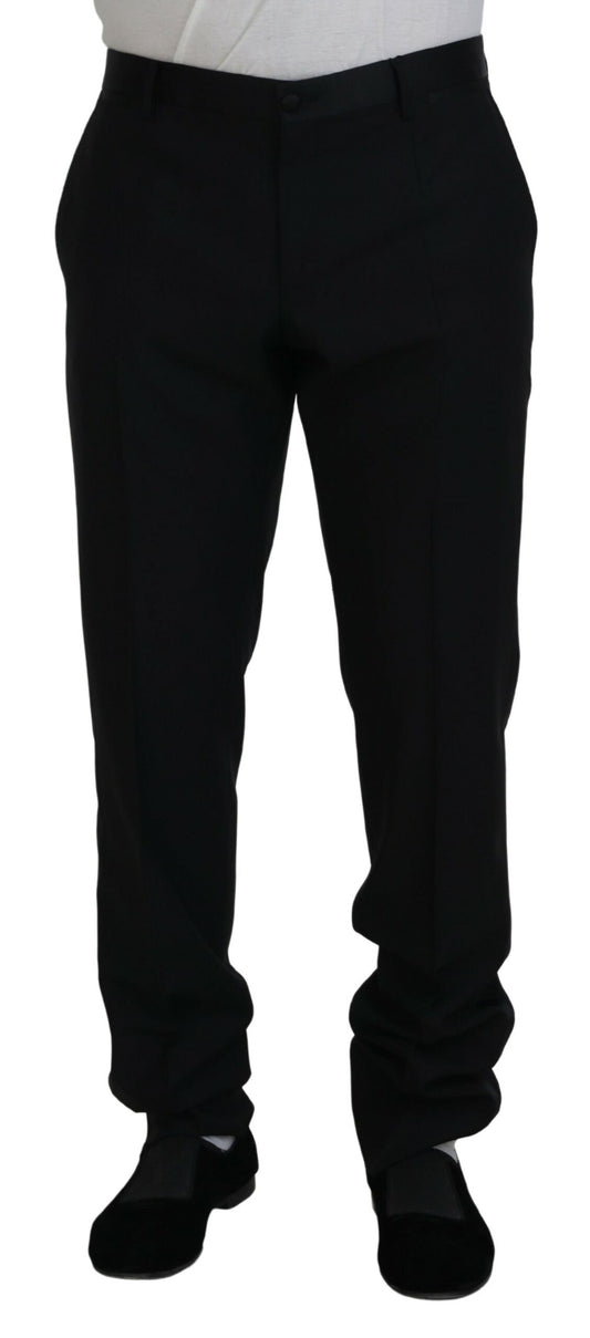 Dolce &amp; Gabbana Schwarze Hose aus Wollseide