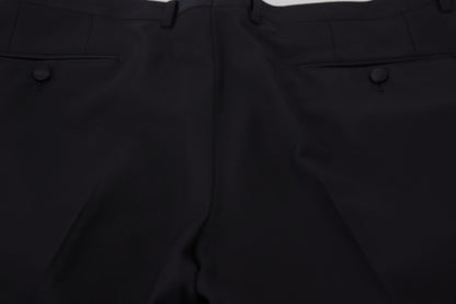 Dolce &amp; Gabbana Schwarze Hose aus Wollseide