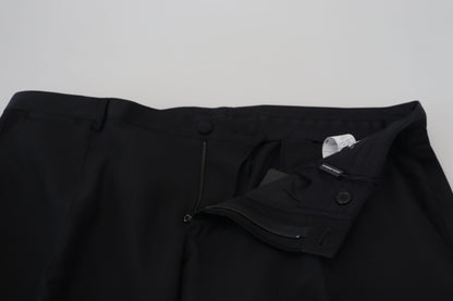 Dolce &amp; Gabbana Schwarze Hose aus Wollseide