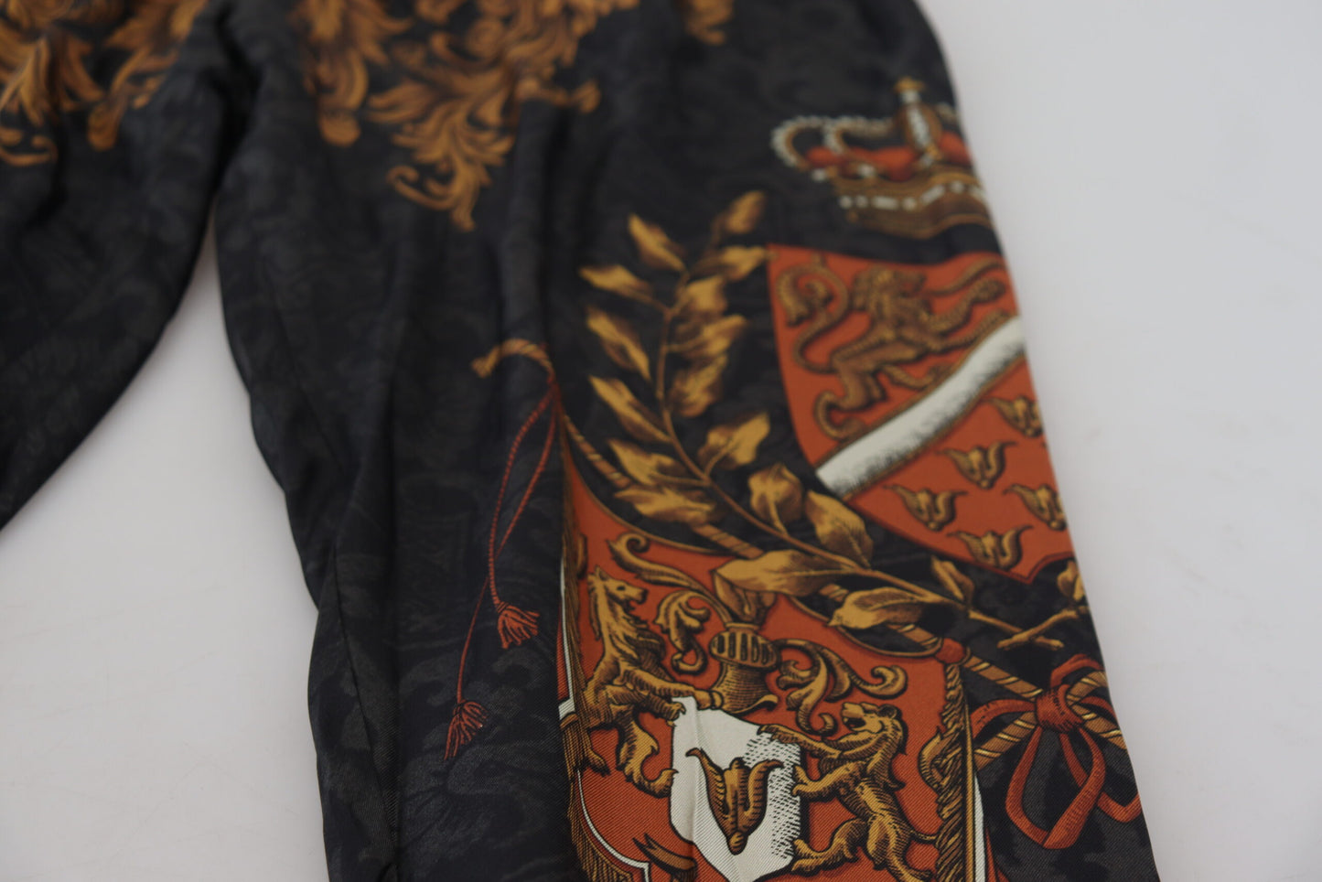 Dolce &amp; Gabbana Graue Seidenhose mit Barockkrone, Sporthose