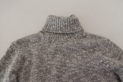 Dolce &amp; Gabbana Grauer Rollkragenpullover aus Wollstrick