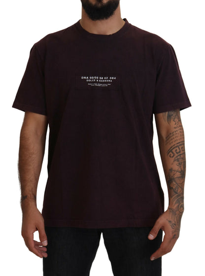 Dolce &amp; Gabbana Bordeauxfarbenes T-Shirt mit Rundhalsausschnitt und kurzen Ärmeln