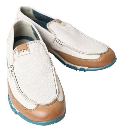 Dolce &amp; Gabbana Weiße Leder-Loafer-Mokassins